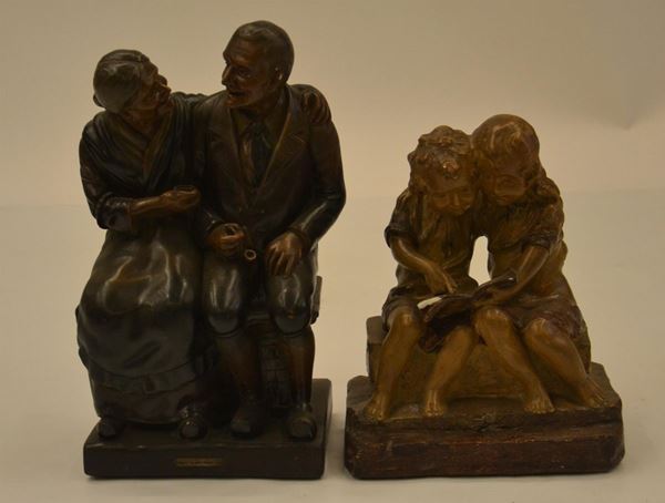 Due sculture, sec. XX, in gesso, raffiguranti&nbsp;&nbsp;&nbsp;&nbsp;&nbsp;&nbsp;&nbsp;&nbsp;&nbsp;&nbsp;&nbsp;&nbsp;&nbsp;&nbsp;&nbsp;&nbsp;&nbsp;&nbsp;&nbsp;&nbsp;&nbsp;&nbsp;&nbsp;&nbsp;&nbsp;&nbsp;&nbsp;&nbsp;&nbsp;