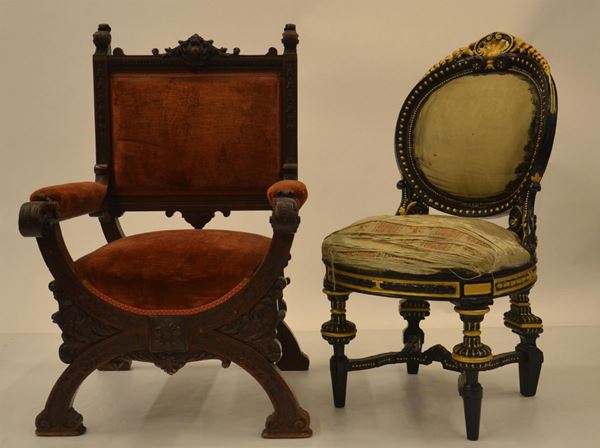 Poltroncina, in stile '700, in noce intagliato,&nbsp;&nbsp;&nbsp;&nbsp;&nbsp;&nbsp;&nbsp;&nbsp;&nbsp;&nbsp;&nbsp;&nbsp;&nbsp;&nbsp;&nbsp;&nbsp;&nbsp;&nbsp;&nbsp;&nbsp;&nbsp;&nbsp;&nbsp;&nbsp;&nbsp;&nbsp;&nbsp;