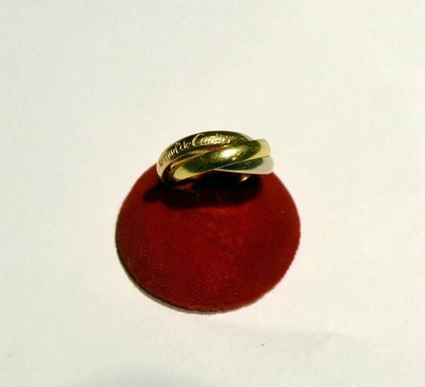 ANELLO, TRINITY , CARTIER , IN ORO ROSA,GIALLO E BIANCO