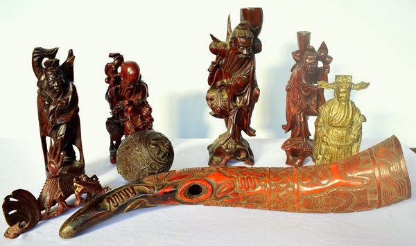 Lotto di sei sculture, sec. XX,                                           