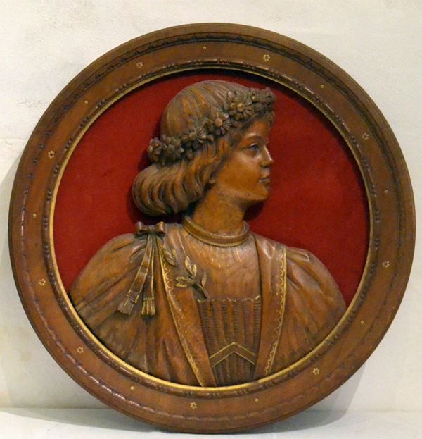 Altorilievo, sec. XIX, in legno circolare,