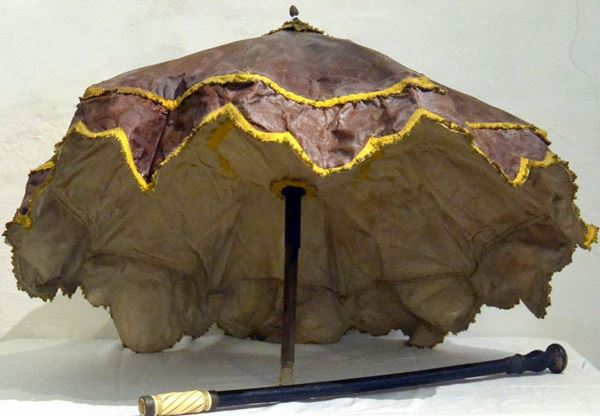 Ombrello da processione, sec. XIX, in stoffa
