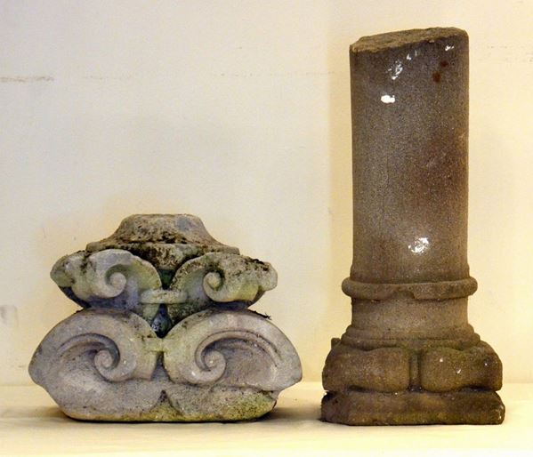 Frammento di capitello e di colonna, sec. XVII,