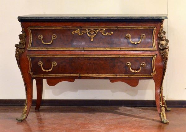Cassettone da centro, in stile 700, in palissandro