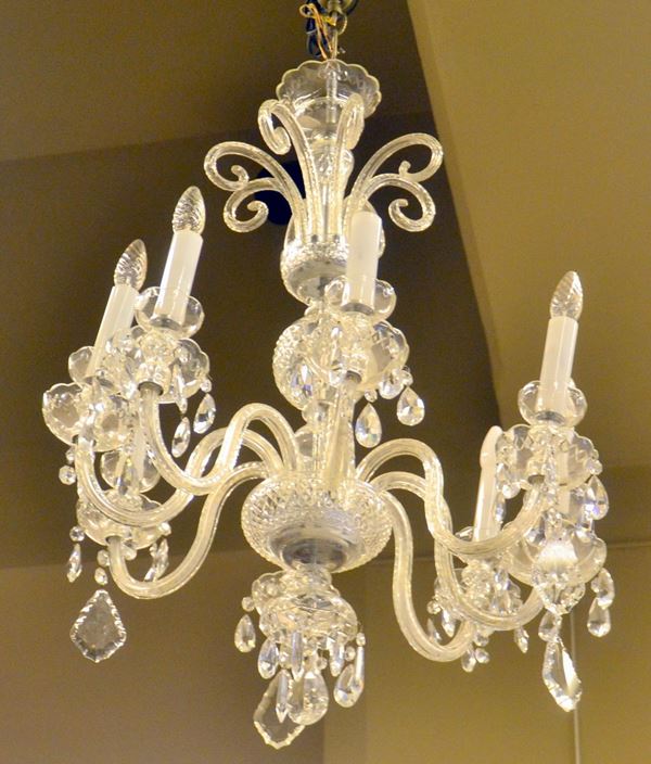 Lumiera, sec. XX, in vetro, otto luci