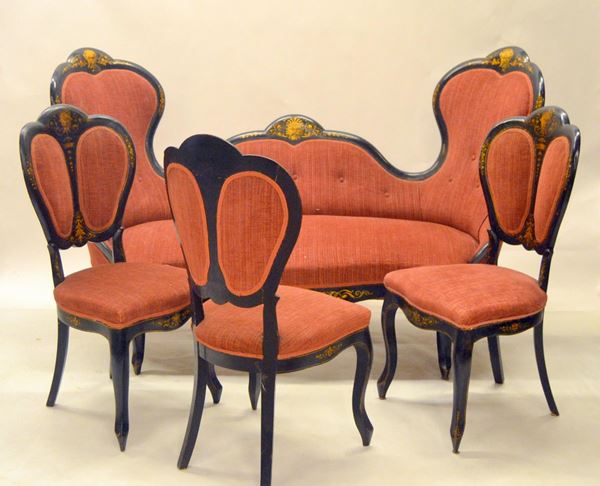 Divano e tre sedie, Luigi Filippo,
