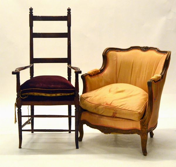 Poltroncina a pozzetto, sec. XIX,