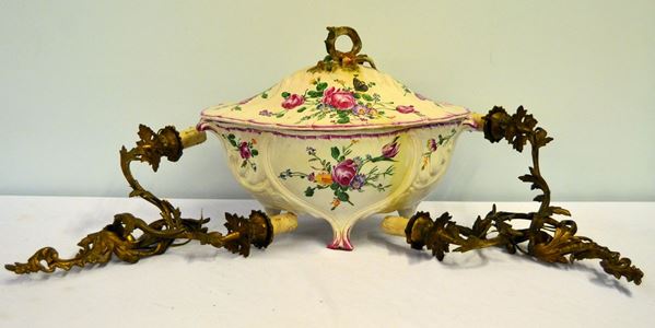 Coppia di applique, sec. XIX, in bronzo