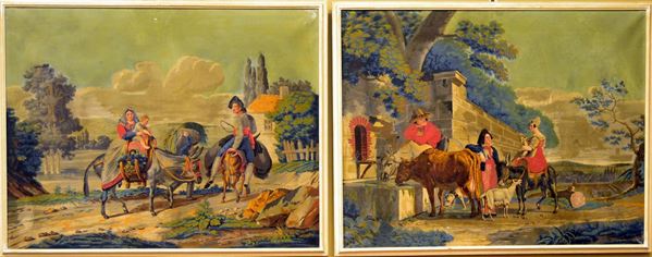 Scuola francese, sec. XIX,  - Asta GIOIELLI, ARGENTI, ARREDI, OGGETTI D'ARTE E DIPINTI - Poggio Bracciolini Casa d'Aste