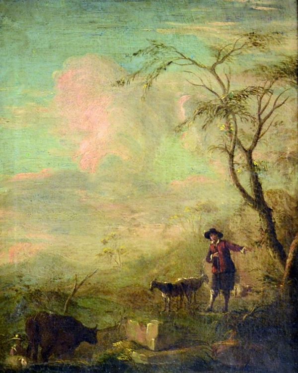 Scuola napoletana, sec. XVIII  - Asta GIOIELLI, ARGENTI, ARREDI, OGGETTI D'ARTE E DIPINTI - Poggio Bracciolini Casa d'Aste