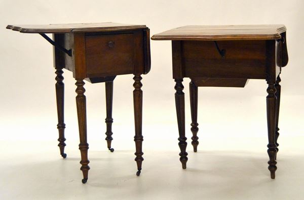 Due tavolini da lavoro, sec. XIX,  - Asta GIOIELLI, ARGENTI, ARREDI, OGGETTI D'ARTE E DIPINTI - Poggio Bracciolini Casa d'Aste