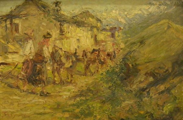 Scuola italiana, fine sec. XIX  - Asta GIOIELLI, ARGENTI, ARREDI, OGGETTI D'ARTE E DIPINTI - Poggio Bracciolini Casa d'Aste