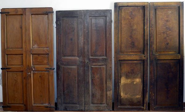 Tre porte a due ante, sec. XIX,