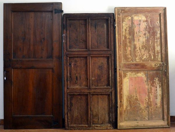 Tre porte ad una anta, sec. XIX e XX,