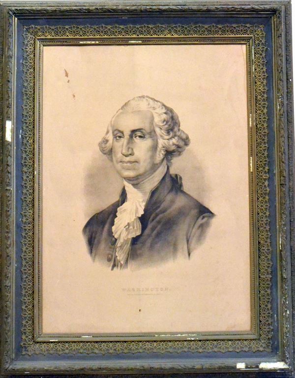 Stampa, sec. XX, raffigurante George Washington,