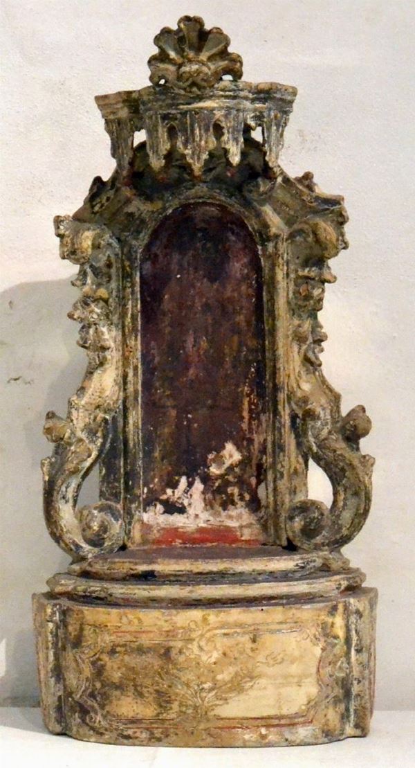 Tabernacolo, sec. XIX, in legno intagliato