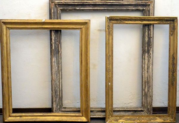 Due cornici, sec. XVIII, in legno laccato