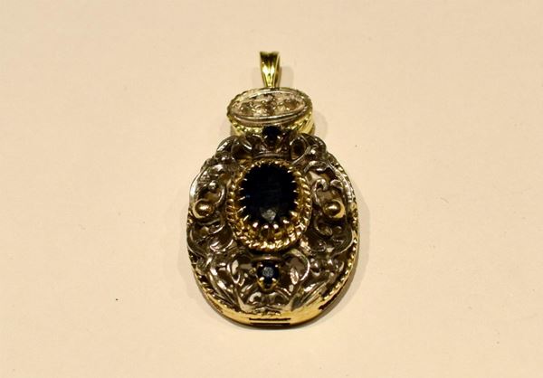 PENDENTE, IN ORO ,ARGENTO, ZAFFIRO E DIAMANTI&nbsp;&nbsp;&nbsp;&nbsp;&nbsp;&nbsp;&nbsp;&nbsp;&nbsp;&nbsp;&nbsp;&nbsp;&nbsp;&nbsp;&nbsp;&nbsp;&nbsp;&nbsp;&nbsp;&nbsp;&nbsp;&nbsp;&nbsp;&nbsp;&nbsp;&nbsp;&nbsp;&nbsp;&nbsp;