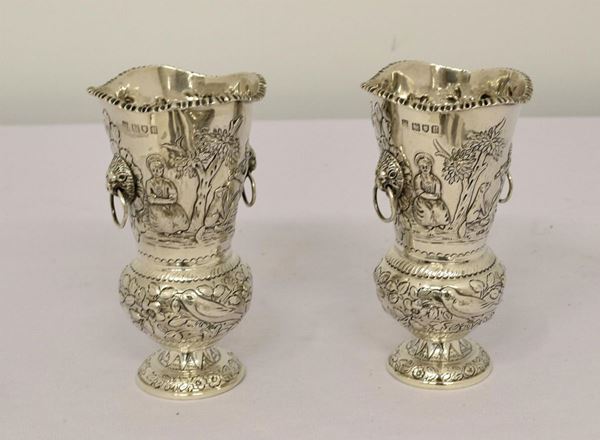 COPPIA DI VASETTI, LONDRA 1932 ARGENTIERE  - Asta ANTIQUARIATO, COLLEZIONISMO, GIOIELLI - Poggio Bracciolini Casa d'Aste