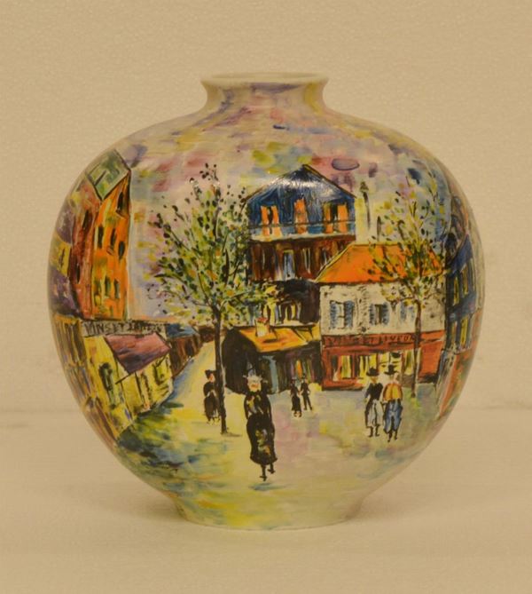 Vaso, sec. XX, in ceramica Richard Ginori, San Cristoforo,