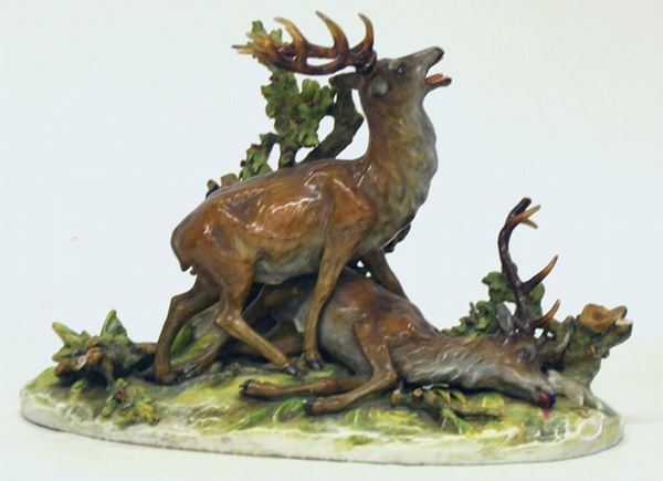 Scultura, sec. XX, in porcellana policroma,
