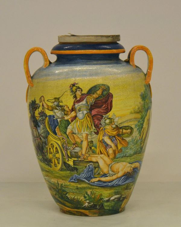 Orcetto, sec. XX, in maiolica pitturata a