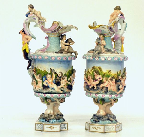 Due versatoi, manifattura Meissen, inizi sec. XX,  - Asta ANTIQUARIATO, COLLEZIONISMO, GIOIELLI - Poggio Bracciolini Casa d'Aste