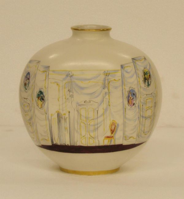 Vaso, sec. XX, in ceramica Richard Ginori, San Cristoforo,