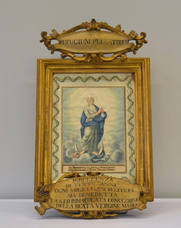 Cornice, Toscana, sec. XVIII, in legno dorato  - Asta ANTIQUARIATO, COLLEZIONISMO, GIOIELLI - Poggio Bracciolini Casa d'Aste