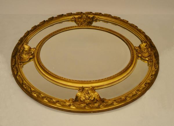 Specchiera, Francia, sec. XX, entro cornice in legno