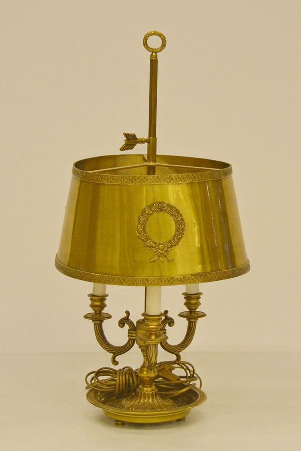 Lume da tavolo, in stile Impero, in metallo