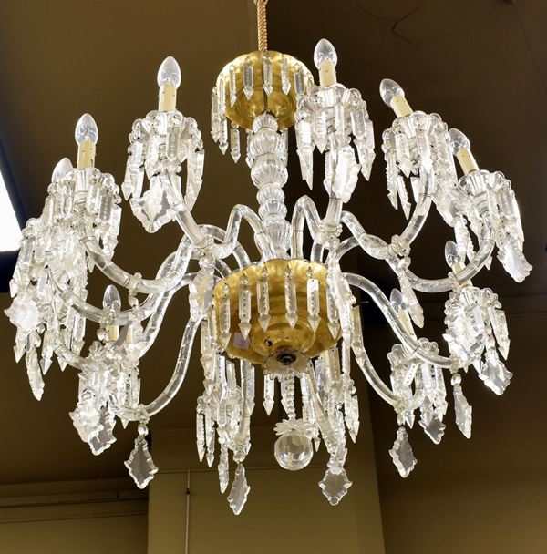 Lampadario, sec. XX  - Asta ANTIQUARIATO, COLLEZIONISMO, GIOIELLI - Poggio Bracciolini Casa d'Aste