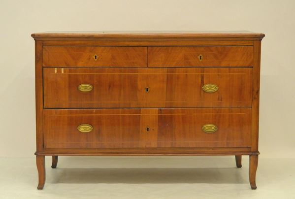 Cassettone, Luigi XVI, in ciliegio,  - Asta ANTIQUARIATO, COLLEZIONISMO, GIOIELLI - Poggio Bracciolini Casa d'Aste