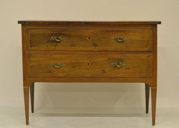 Cassettone, Luigi XVI, in pioppo e noce filettato,  - Asta ANTIQUARIATO, COLLEZIONISMO, GIOIELLI - Poggio Bracciolini Casa d'Aste
