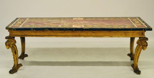 Tavolo da fumo, inizi sec, XX, base in legno laccato e