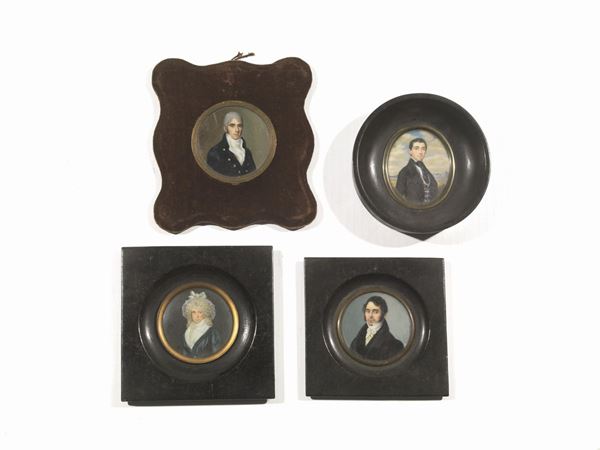 QUATTRO MINIATURE, SECOLO XIX  - Asta INTERNI - Poggio Bracciolini Casa d'Aste