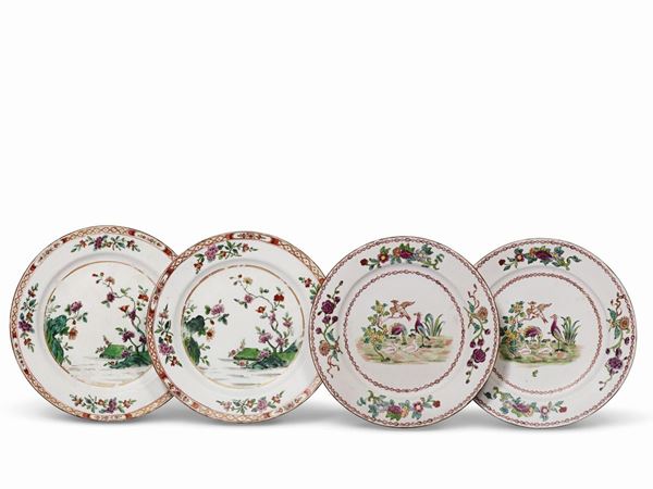 QUATTRO PIATTI, CINA, DINASTIA QIANLONG (1736-1796), 1750 CIRCA