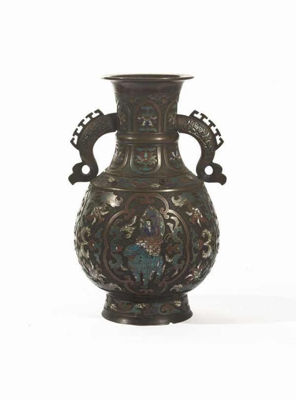 VASO IN BRONZO, GIAPPONE, SEC. XX