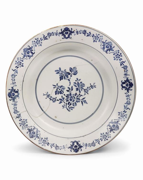 PIATTO DA PORTATA E TAZZINA, DOCCIA, GINORI, 1750 CIRCA