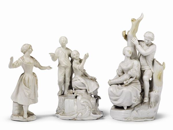 DUE GRUPPI E UNA FIGURA, VENEZIA, MANIFATTURA GEMINIANO COZZI, 1770 CIRCA&nbsp;  - Asta INTERNI - Poggio Bracciolini Casa d'Aste