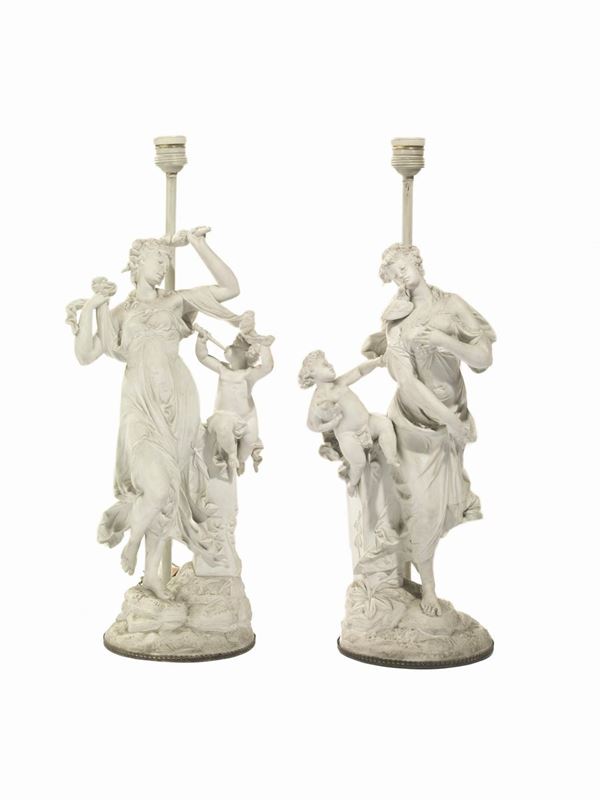 COPPIA DI LAMPADE, FRANCIA, SECOLO XIX   