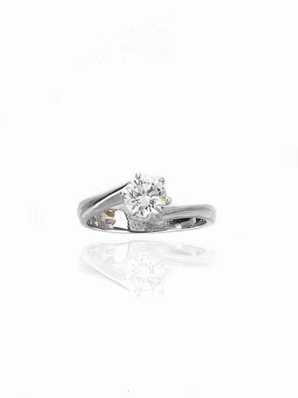 SOLITARIO IN ORO BIANCO E DIAMANTE