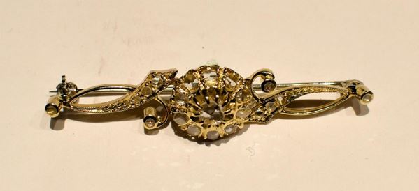 SPILLA IN ORO GIALLO E DIAMANTI