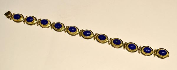 BRACCIALE IN ORO GIALLO E&nbsp; LAPISLAZZULO