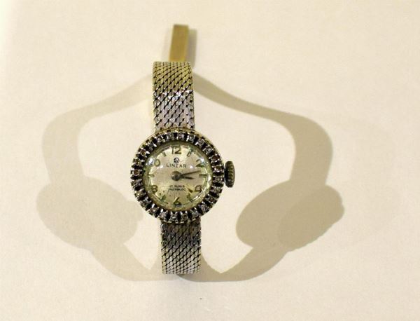 OROLOGIO DA POLSO PER SIGNORA&nbsp; LINEAR, IN ORO BIANCO