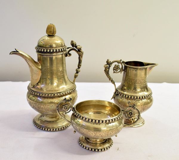 SERVITO DA CAFFE' , FINE SEC. XIX , AUSTRIA-UNGHERIA  - Asta GIOIELLI, ARREDI D'ANTIQUARIATO, DIPINTI E SCULTURE - Poggio Bracciolini Casa d'Aste