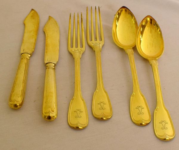 UNDICI CUCCHIAI, UNDICI FORCHETTE E DODICI  - Asta GIOIELLI, ARREDI D'ANTIQUARIATO, DIPINTI E SCULTURE - Poggio Bracciolini Casa d'Aste