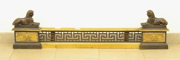 Fronte di camino, Impero, fine sec. XIX, parte centrale a forma di