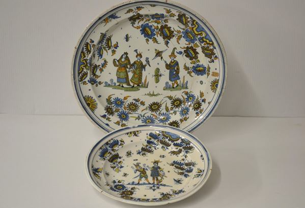 DUE GRANDI PIATTI, MARSIGLIA, FINE SECOLO XVIII  - Asta GIOIELLI, ARREDI D'ANTIQUARIATO, DIPINTI E SCULTURE - Poggio Bracciolini Casa d'Aste