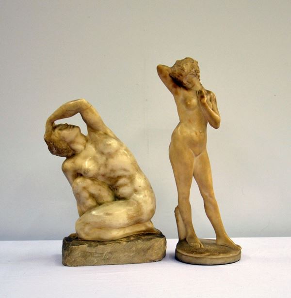 Due sculture, sec. XX  - Asta GIOIELLI, ARREDI D'ANTIQUARIATO, DIPINTI E SCULTURE - Poggio Bracciolini Casa d'Aste